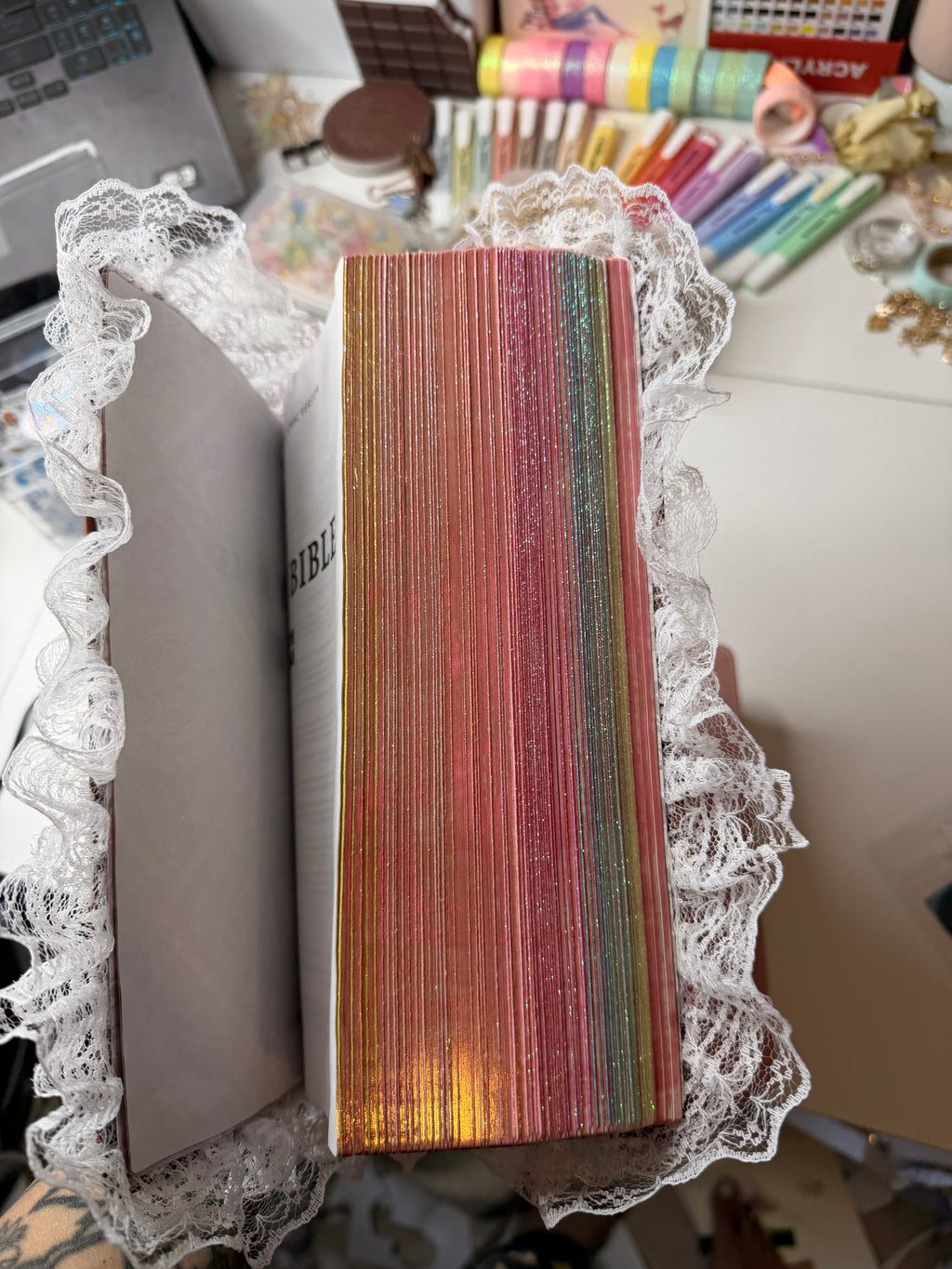 Washi Tape Bible Book Edges Add-On | Alternative to Bible Tabs | Choose Your Colours | Loaded Bible Personalisation