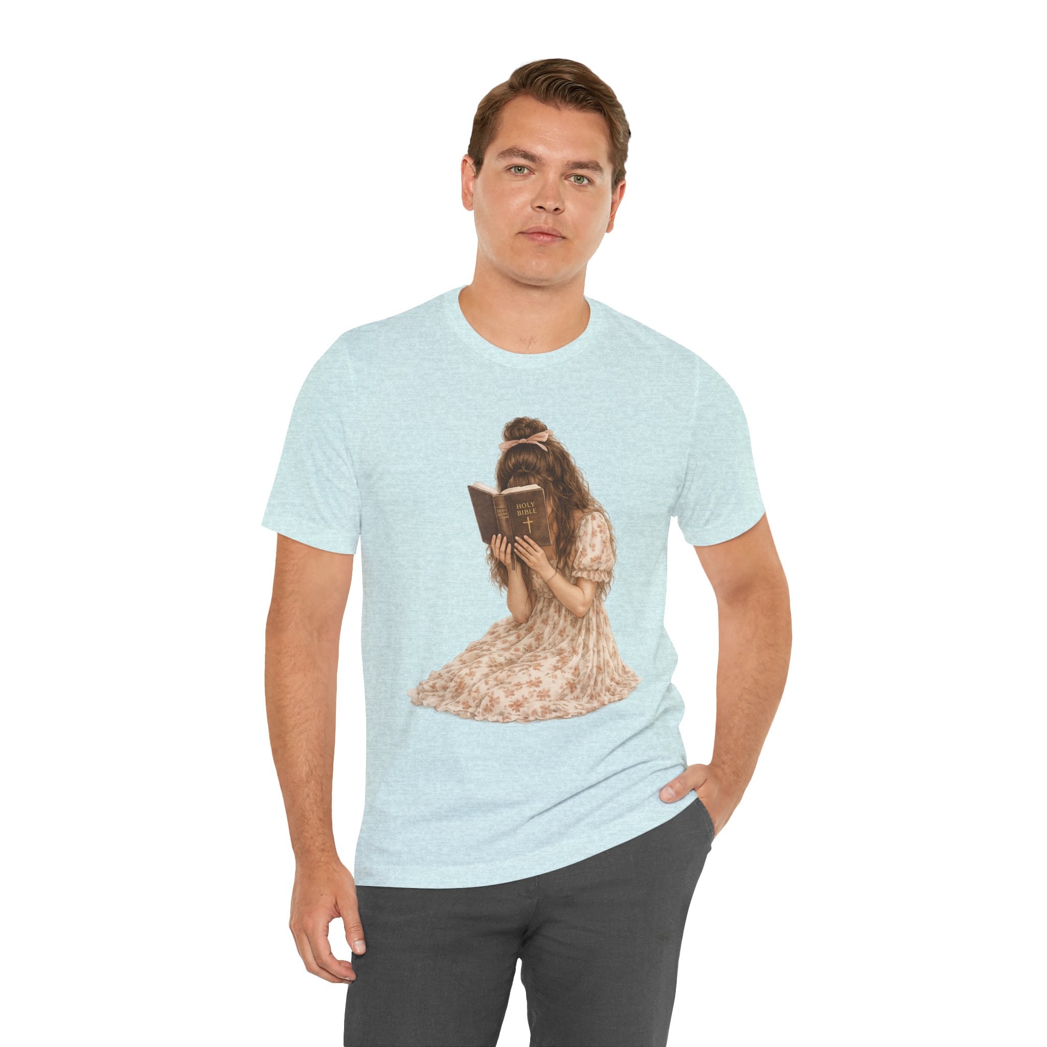 Vintage Girl Reading Illustration Tee – Cozy Literary T‑Shirt for Book Lovers