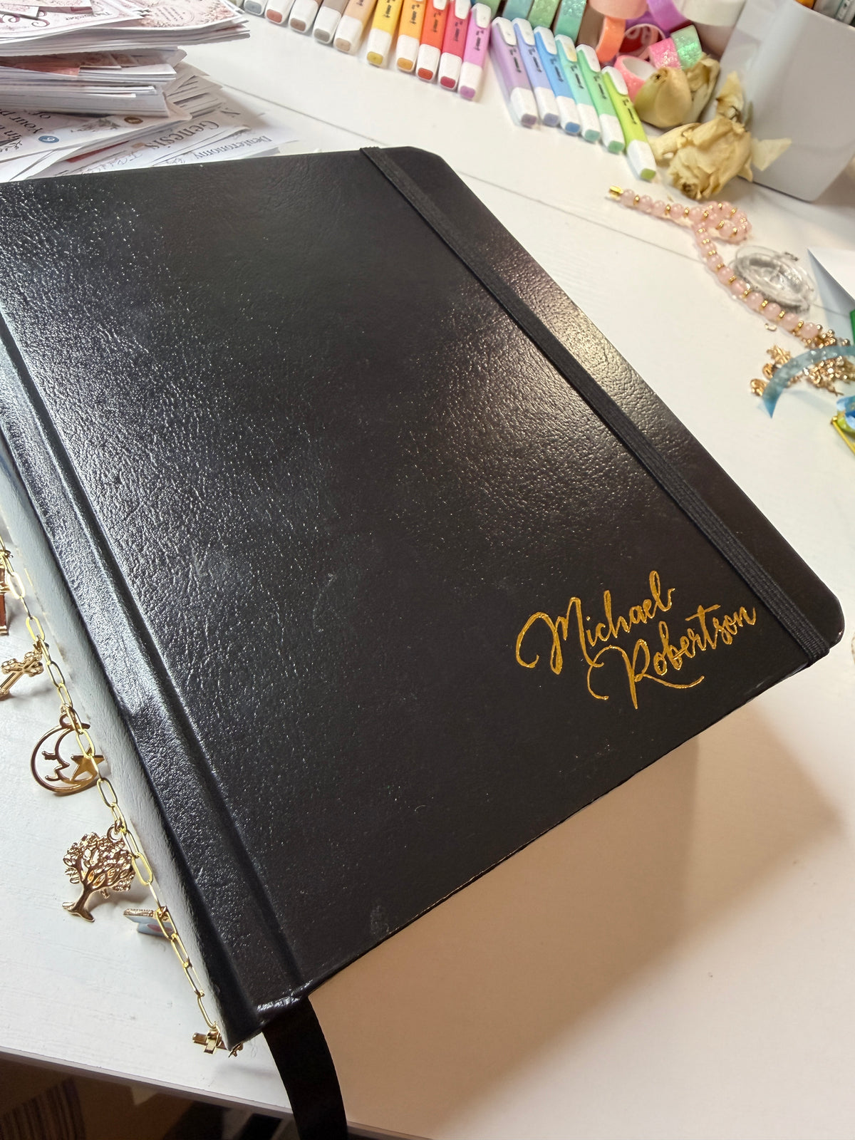 Gold Foil Name Engraving – Personalised Bible Cover Add-On