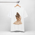 Vintage Girl Reading Illustration Tee – Cozy Literary T‑Shirt for Book Lovers