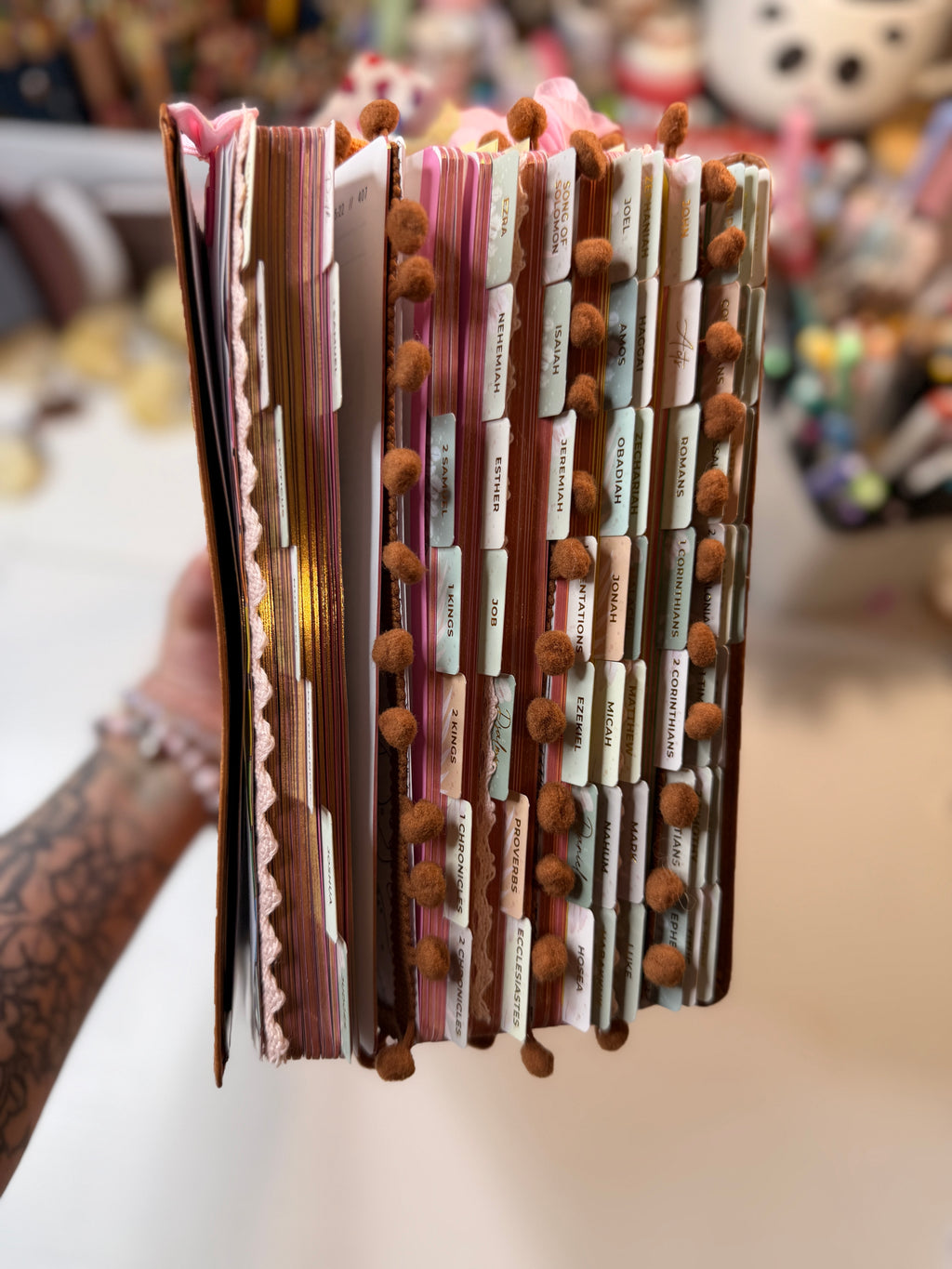 Loaded Bible Handmade | Fully Loaded Journaling Bible | Pre Tabbed Bible with Notes & Stickers | Christian Gift | Made to Order