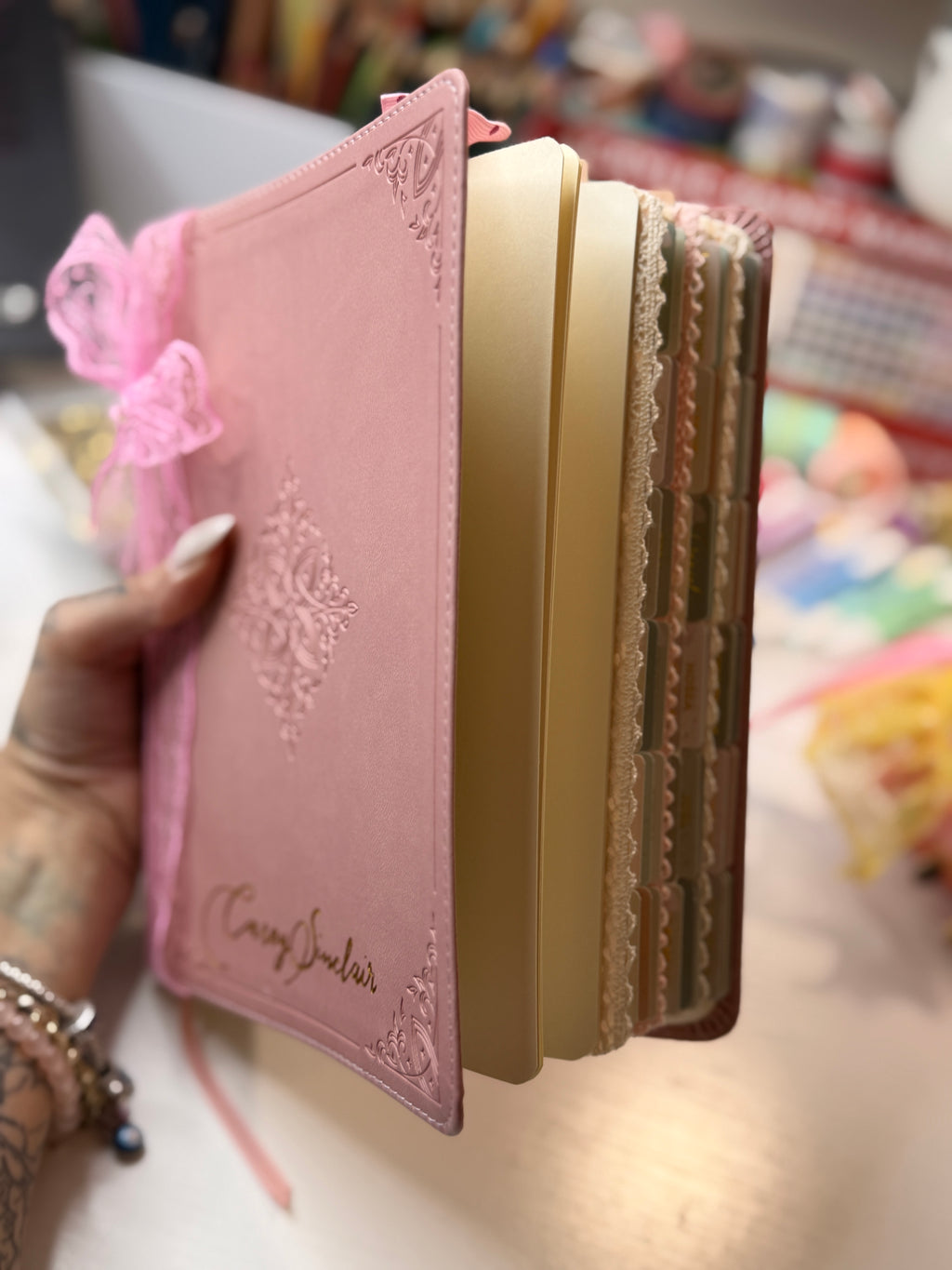 Minimalist Tabbed Bible | Hand Decorated Bible with Rose Gold Tabs | Aesthetic Christian Gift for Women | Bible Study Gift